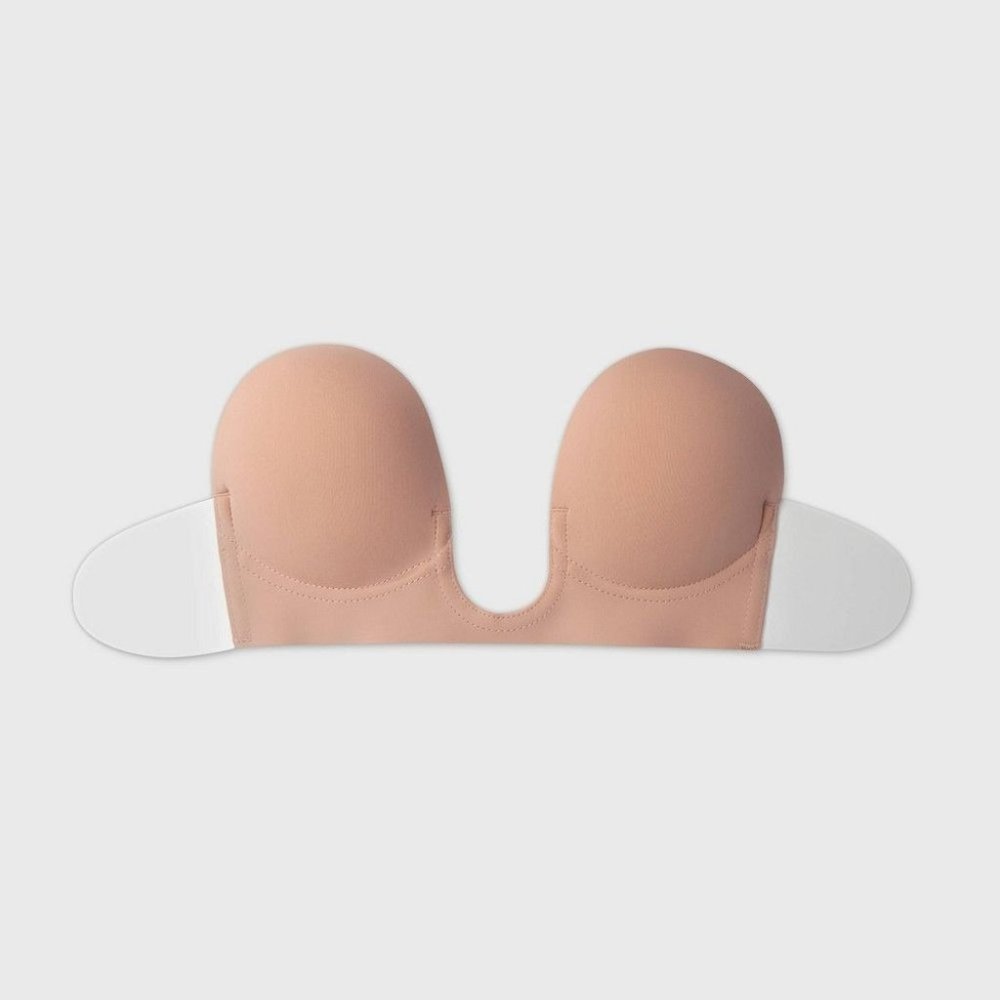 Fashion Forms Women's Strapless Backless U Plunge Bra D-Cup NUDE
